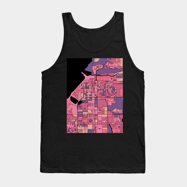 Anchorage Map Pattern in Purple & Pink Tank Top by PatternMaps